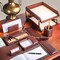 Dacasso Chocolate Brown Leather 10-Piece Desk Set DF-3420 - alternate 3